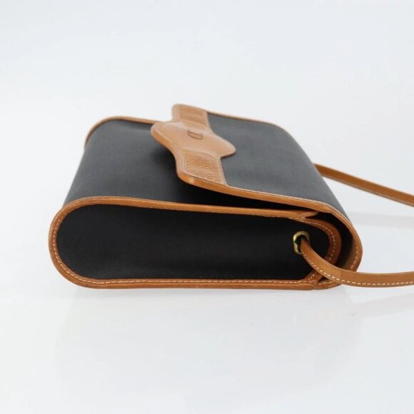 Christian Dior Shoulder Bag Leather Black Gold Auth - Picture 4 of 15